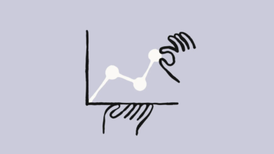 Stylized line graph with hands manipulating the data points.