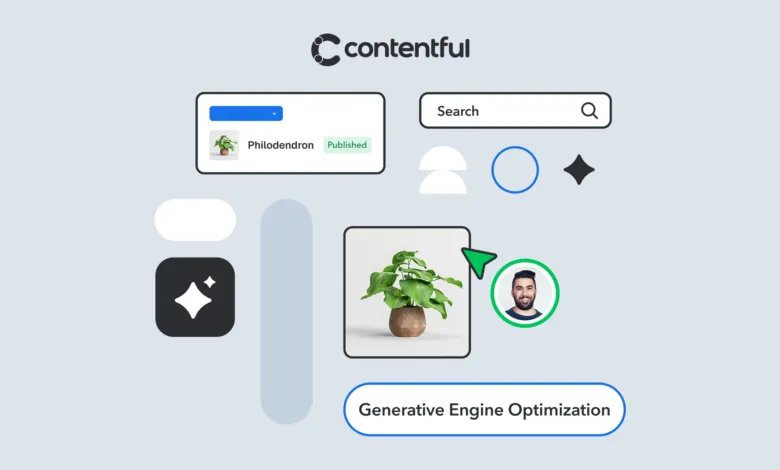 Contentful interface showcasing generative engine optimization features.