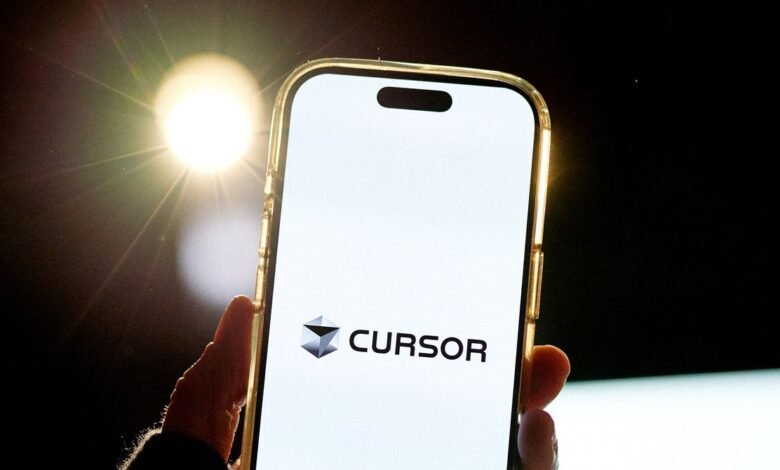 Cursor app displayed on a smartphone screen held in hand.
