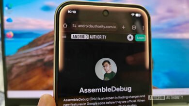 Smartphone displaying Android Authority website with user profile.