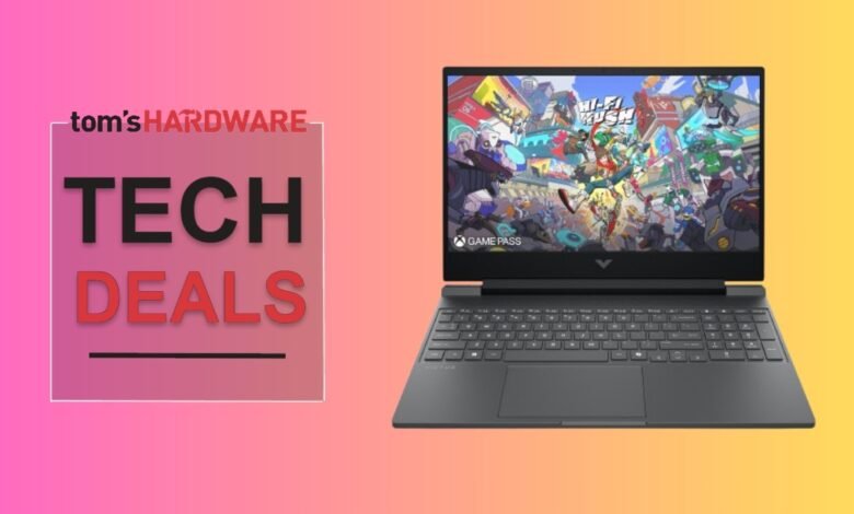 Tom's Hardware tech deals featuring a Victus gaming laptop.