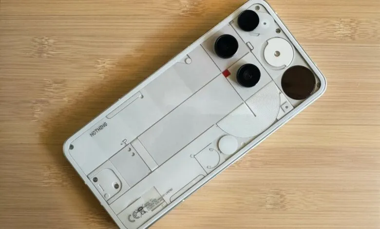 Nothing Phone (2) back design with visible components.
