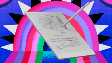 Remarkable tablet with stylus showing handwritten notes and diagrams.