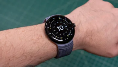 Close-up of a Pixel Watch on a wrist, displaying the time 10:14.