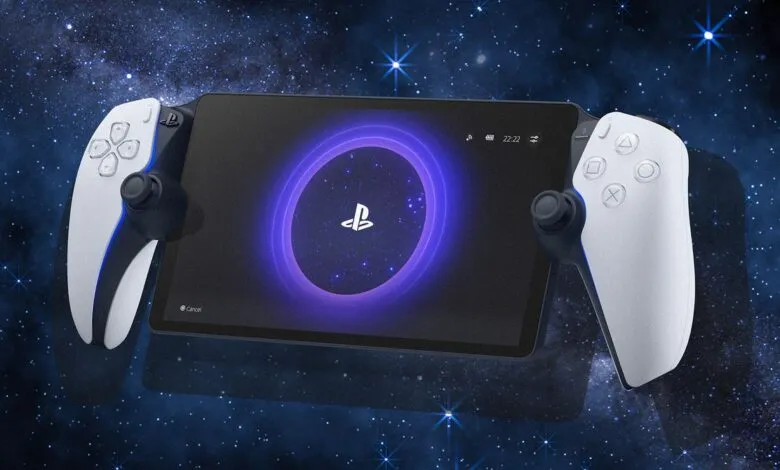 PlayStation Portal handheld console with integrated DualSense controllers.