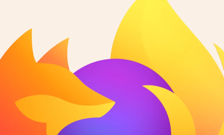 Abstract Firefox logo with fox head, globe, and flame design elements.