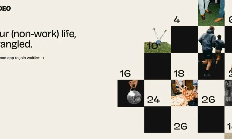 Rodeo app landing page showcasing diverse leisure activities in a grid layout.