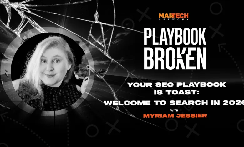 Myriam Jessier featured on Martech Network's 'Playbook Broken' podcast, discussing SEO in 2026.