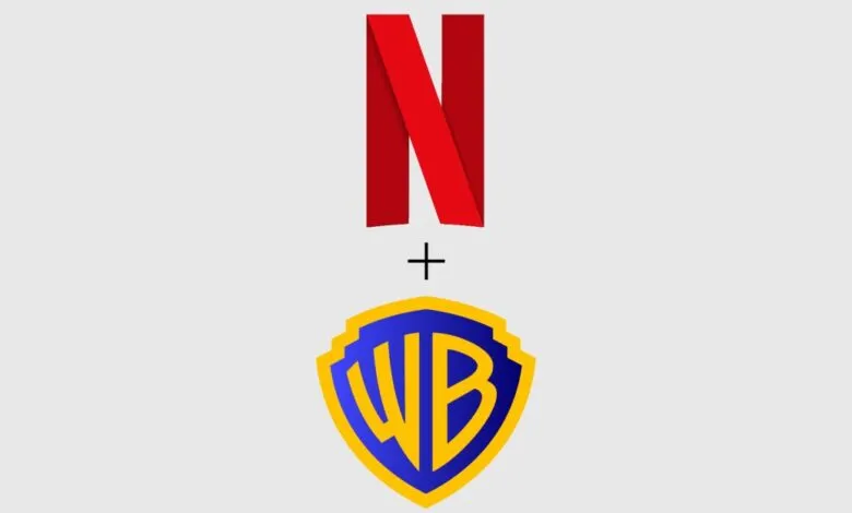 Netflix and Warner Bros. logos stacked with a plus sign in between.