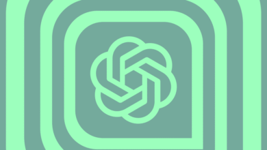 OpenAI logo in mint green with rounded square background.