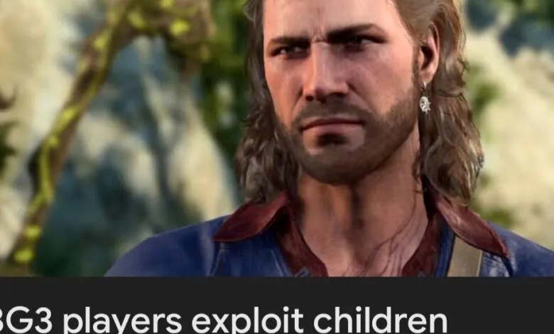 Baldur's Gate 3 character with long hair and earring.