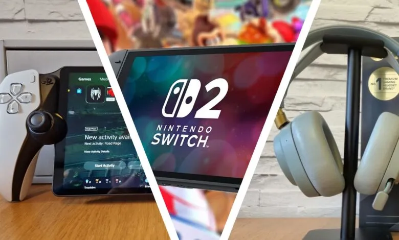 Gaming setup featuring PlayStation Portal, Nintendo Switch, and premium gaming headset.