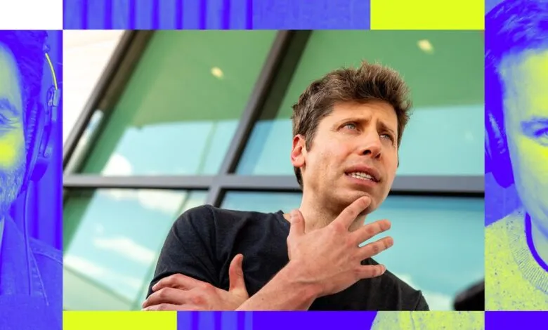 Three men in a podcast-style layout, two with headphones, one in the middle.