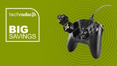 Black Thrustmaster eSwap X Pro Controller with modular components.