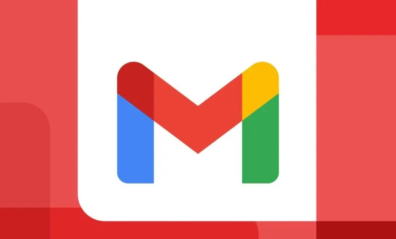 Gmail logo featuring a red 'M' with blue, yellow, and green accents.