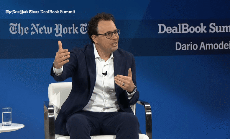 Dario Amodei speaking at the New York Times DealBook Summit.