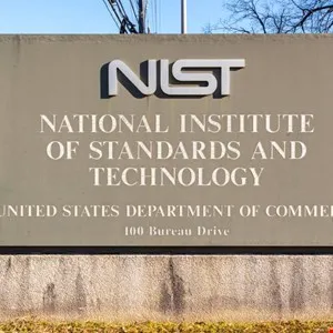 NIST sign: National Institute of Standards and Technology, 100 Bureau Drive.