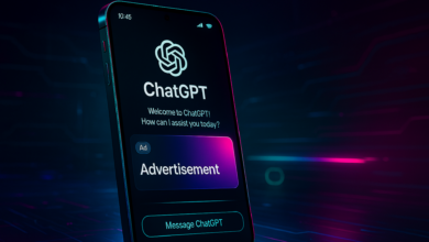 ChatGPT app interface on a smartphone displaying an advertisement.