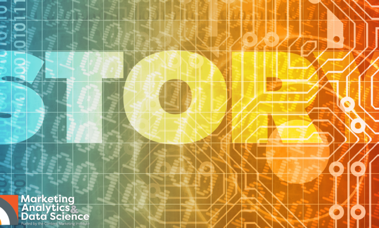 Abstract image with the word 'Story' overlaid on a digital circuit board design.