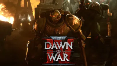 Warhammer 40,000: Dawn of War III game cover featuring Space Marines.