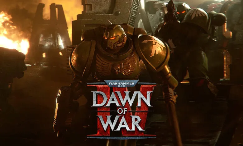 Warhammer 40,000: Dawn of War III game cover featuring Space Marines.