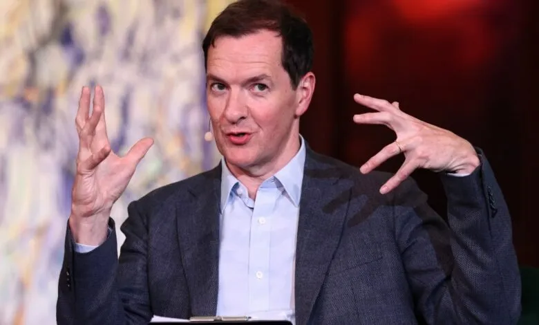 George Osborne gesturing during a public speaking engagement.