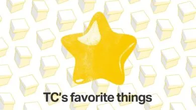 Gift guide graphic with boxes and a star, text reads 'TC's favorite things'.