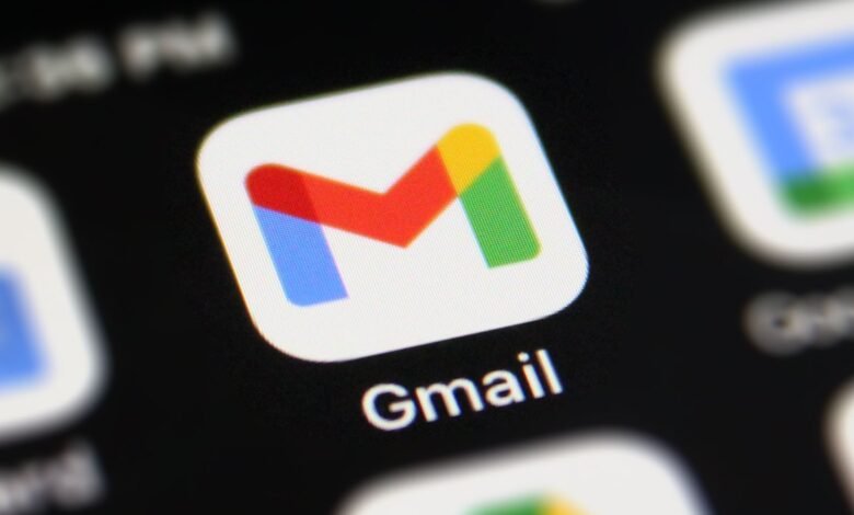 Gmail app icon on a smartphone screen, close-up view.