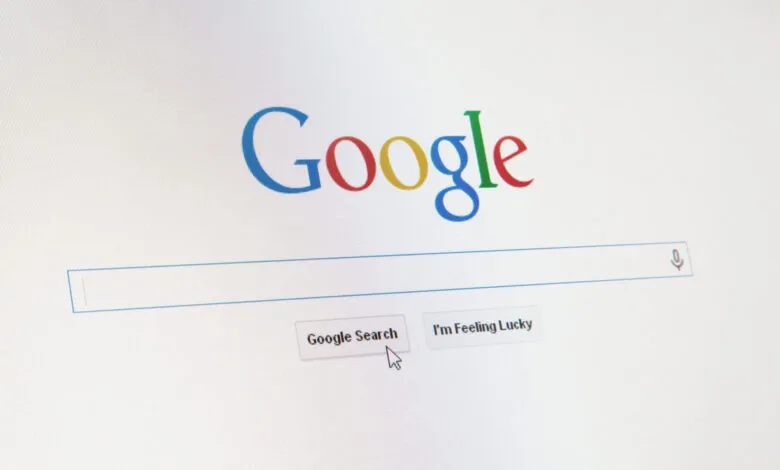 Google search page with cursor hovering over the 'Google Search' button.