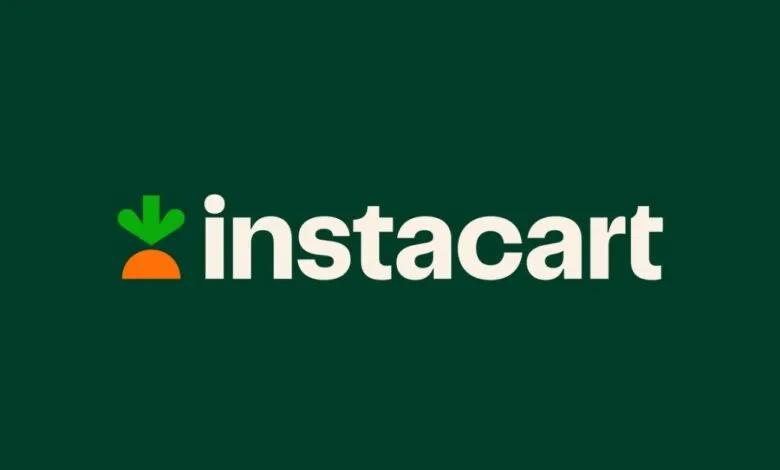 Instacart logo: green carrot with arrow, white text on dark green.