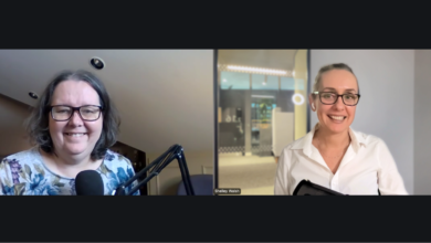 Two women, Marie Haynes and Shelley Walsh, smiling during a video call.