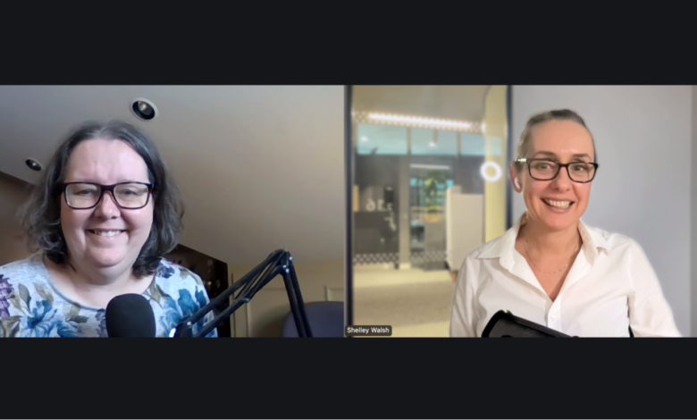 Two women, Marie Haynes and Shelley Walsh, smiling during a video call.