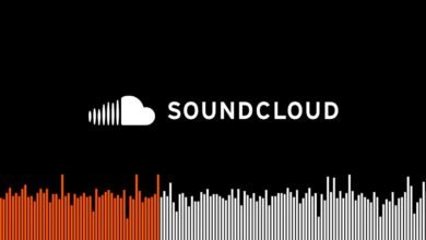 SoundCloud logo with waveform on black background.