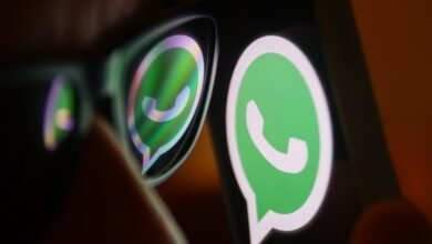 Close-up of the WhatsApp logo displayed on a phone screen.