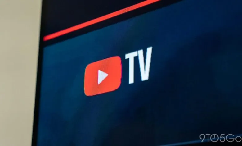 YouTube TV logo displayed on a television screen.