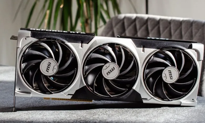 MSI GeForce RTX graphics card with three cooling fans.