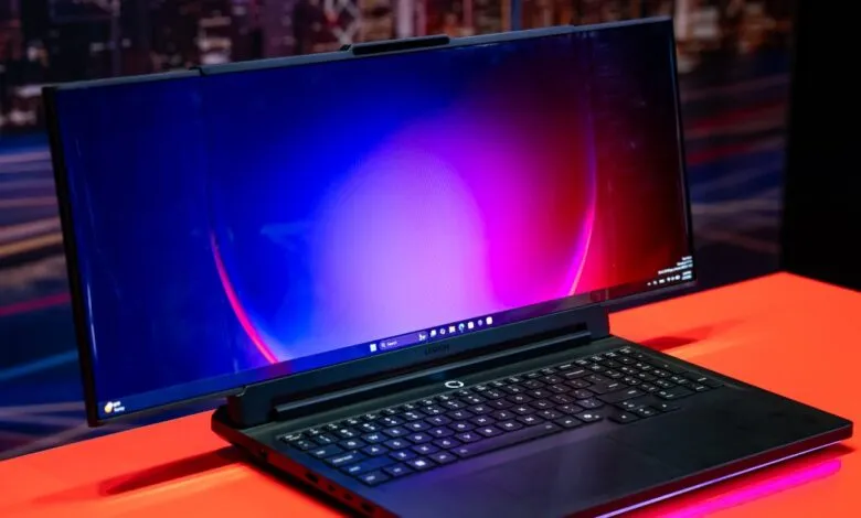 Lenovo Legion Pro rollable gaming laptop with extended screen.