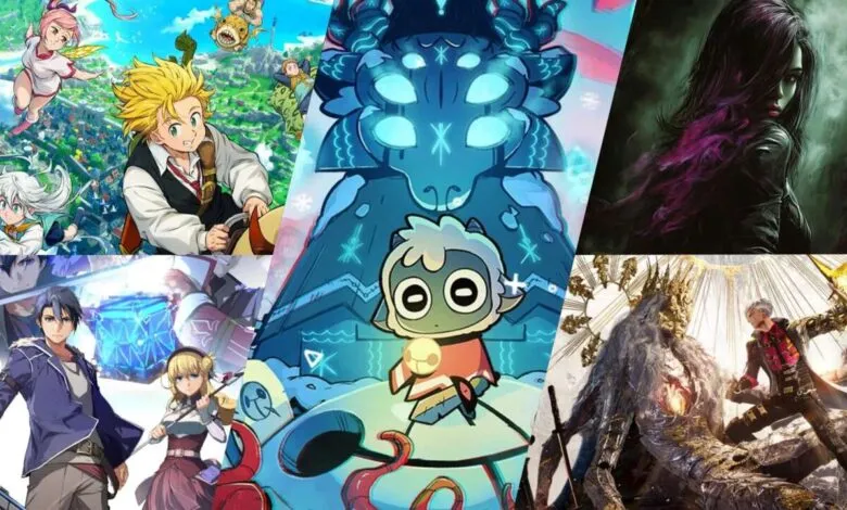 Collage of video game art featuring anime, fantasy, and action themes.