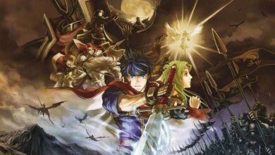 Fire Emblem: Path of Radiance game cover art featuring Ike and other characters.