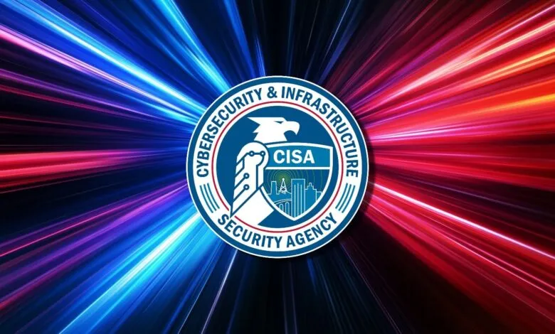 CISA logo with eagle, circuit board, and city skyline on a colorful background.