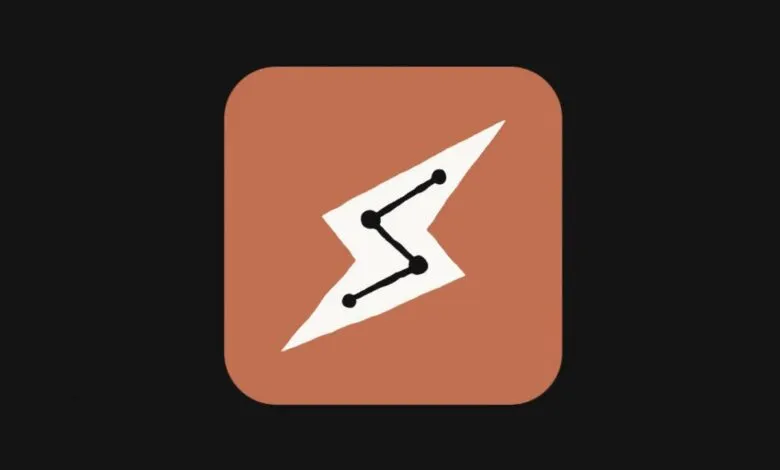 App icon: orange square with white lightning bolt and black connected dots.