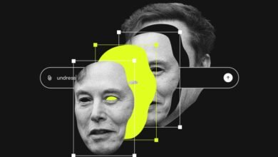 Abstract portrait of Elon Musk with editing interface elements.