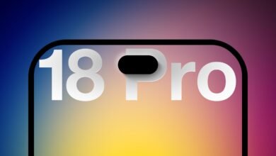 iPhone 18 Pro concept with Dynamic Island on colorful background.