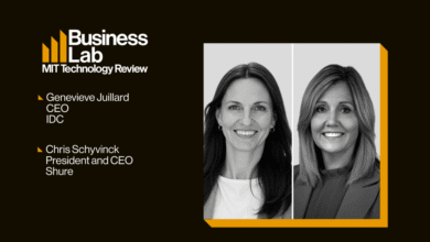 Genevieve Juillard and Chris Schyvinck portraits for MIT Business Lab.