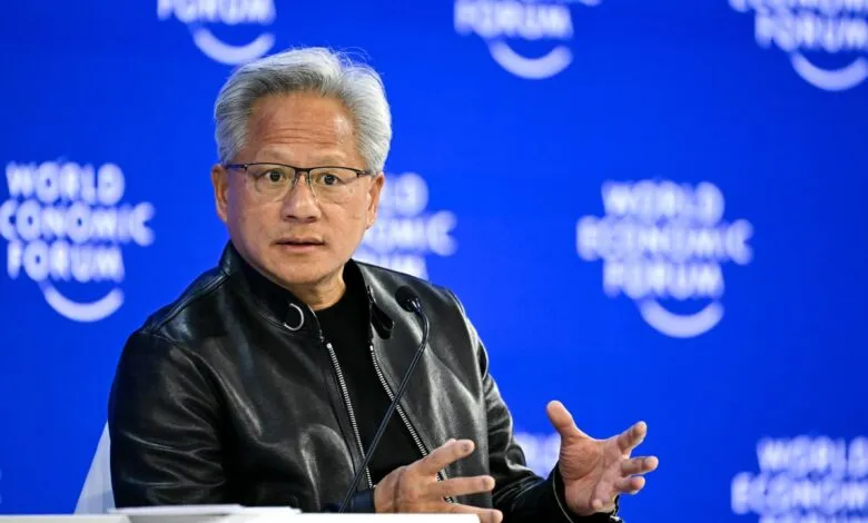 Jensen Huang speaking at the World Economic Forum.