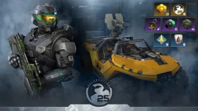 Halo Spartan with Warthog vehicle and 25th anniversary customization options.