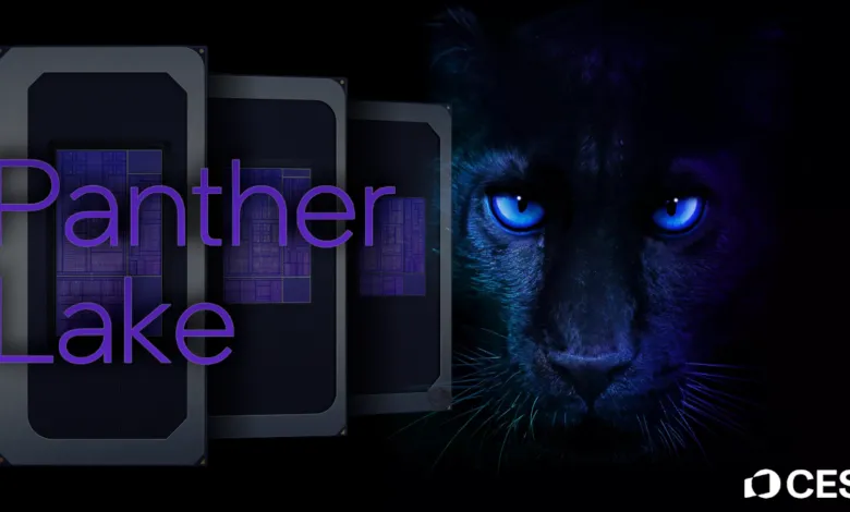 Intel Panther Lake processor with panther imagery.
