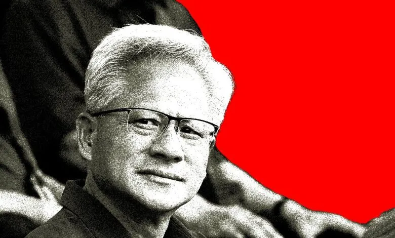 Portrait of man with glasses against red and dark background.