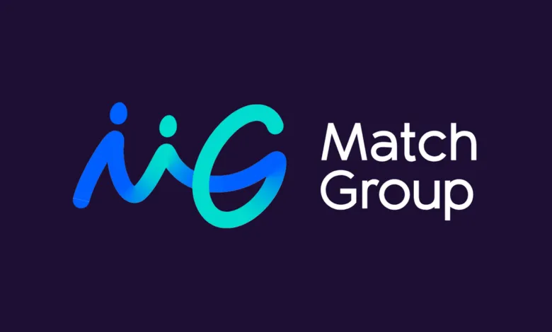 Match Group logo with blue and green gradient on dark background.