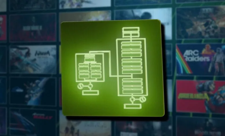 Green flowchart icon against a blurred background of game tiles.
